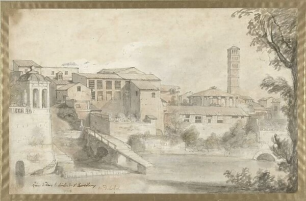 Tiber Island with the Monastery of San Bartolomeo, 1728. Creator: Nicolas Delobel