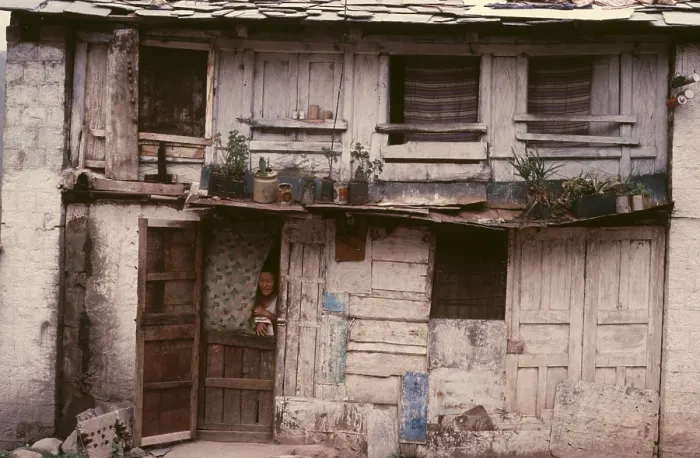 Framed Print : Tibetan house, McLeod Ganj, Dharamsala, India, 1988. Creator: Amanda Waite Framed Print : Tibetan house, McLeod Ganj, Dharamsala, India, 1988. Creator: Amanda Waite