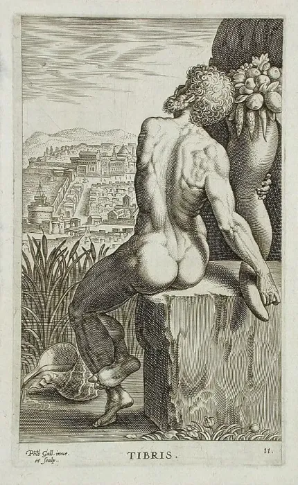 Framed Print : Tibris, 1586. Creator: Philip Galle Framed Print : Tibris, 1586. Creator: Philip Galle