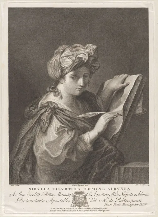 Framed Print : The Tiburtine Sibyl, ca. 1790. Creator: Girolamo Carattoni Framed Print : The Tiburtine Sibyl, ca. 1790. Creator: Girolamo Carattoni