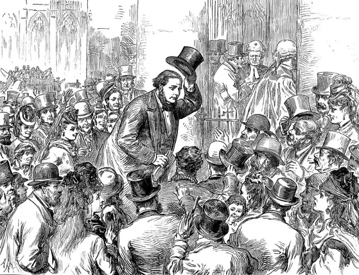 Framed Print : The Tichborne Trial resumed: arrival of the claimant, 1871. Creator: Unknown Framed Print : The Tichborne Trial resumed: arrival of the claimant, 1871. Creator: Unknown