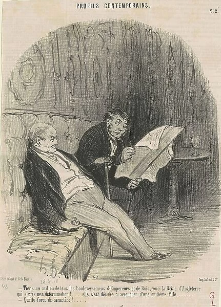 Tiens au milieu de...bouleversemens... 19th century. Creator: Honore Daumier