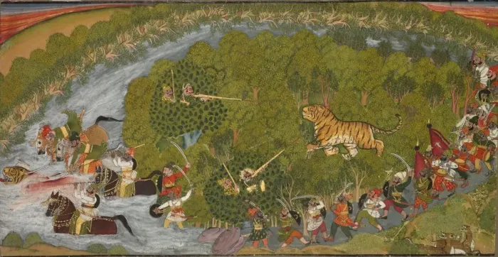 Framed Print : Tiger Hunt, c. 1800. Creator: Unknown Framed Print : Tiger Hunt, c. 1800. Creator: Unknown
