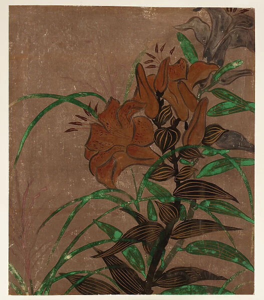 Tiger lilies and grass, Edo period, ca. 1685-1868. Creator: Unknown