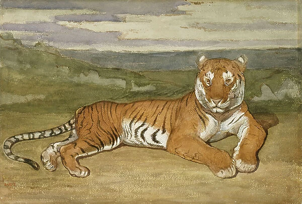 Tiger at Rest, c1830s-1840s. Creator: Antoine-Louis Barye