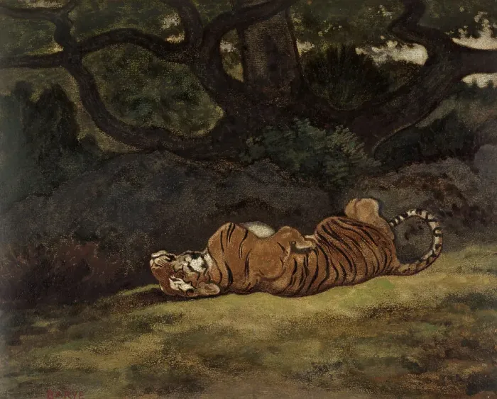 Framed Print : Tiger Rolling, c1850-1869. Creator: Antoine-Louis Barye Framed Print : Tiger Rolling, c1850-1869. Creator: Antoine-Louis Barye