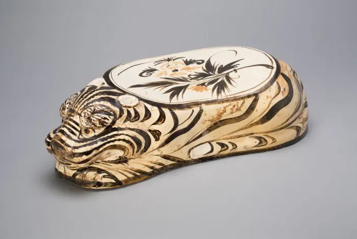 Framed Print : Tiger-Shaped Pillow with Floral Spray, Jin dynasty (1115-1234), 12th / 13th century Framed Print : Tiger-Shaped Pillow with Floral Spray, Jin dynasty (1115-1234), 12th / 13th century