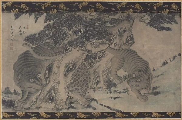 Tigers and Leopard Frolicking, 1700s. Creator: Unknown