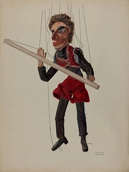 Tight-rope Walker Marionette, c. 1937. Creator: Florian Rokita