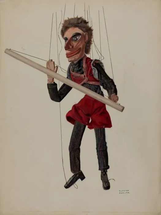 Framed Print : Tight-rope Walker Marionette, c. 1937. Creator: Florian Rokita Framed Print : Tight-rope Walker Marionette, c. 1937. Creator: Florian Rokita