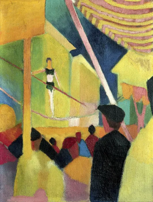 Framed Print : Tightrope walker, c. 1913. Artist: Macke, August (1887-1914) Framed Print : Tightrope walker, c. 1913. Artist: Macke, August (1887-1914)