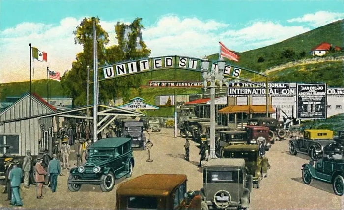 Framed Print : Tijuana, Mexico - International Boundary Line, c1939 Framed Print : Tijuana, Mexico - International Boundary Line, c1939