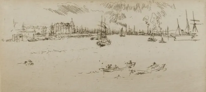 Framed Print : Tilbury, 1887. Creator: James Abbott McNeill Whistler Framed Print : Tilbury, 1887. Creator: James Abbott McNeill Whistler