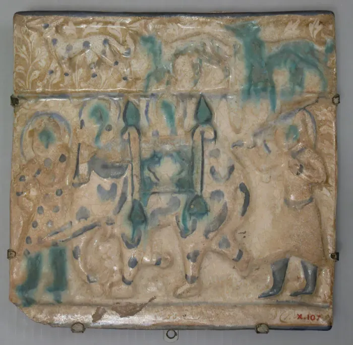 Framed Print : Tile from a Frieze, Iran, second half 13th century. Creator: Unknown Framed Print : Tile from a Frieze, Iran, second half 13th century. Creator: Unknown
