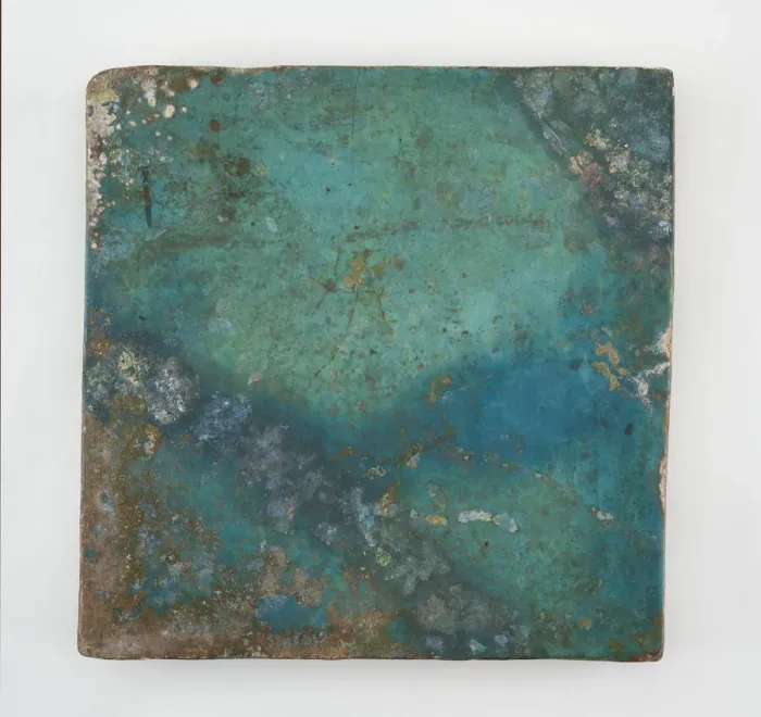 Framed Print : Tile, large, square, late 12th-early 13th century. Creator: Unknown