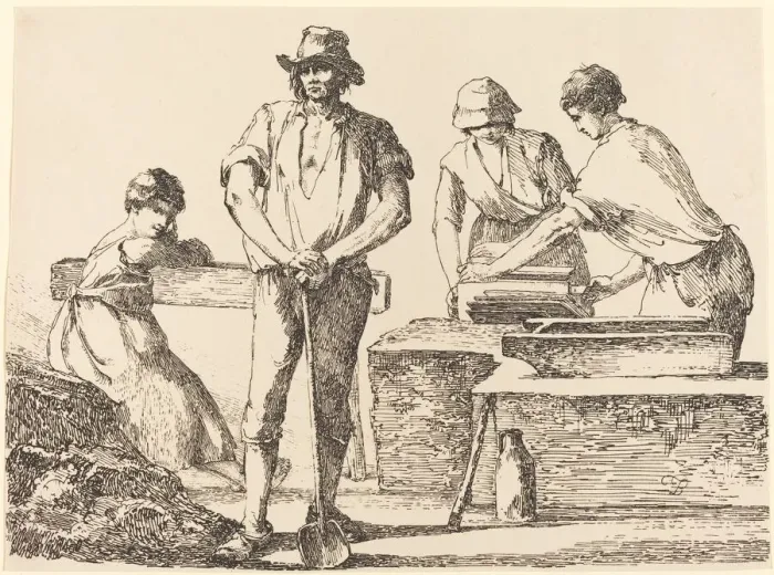 Framed Print : Tilemakers, 1803. Creator: Thomas Barker Framed Print : Tilemakers, 1803. Creator: Thomas Barker