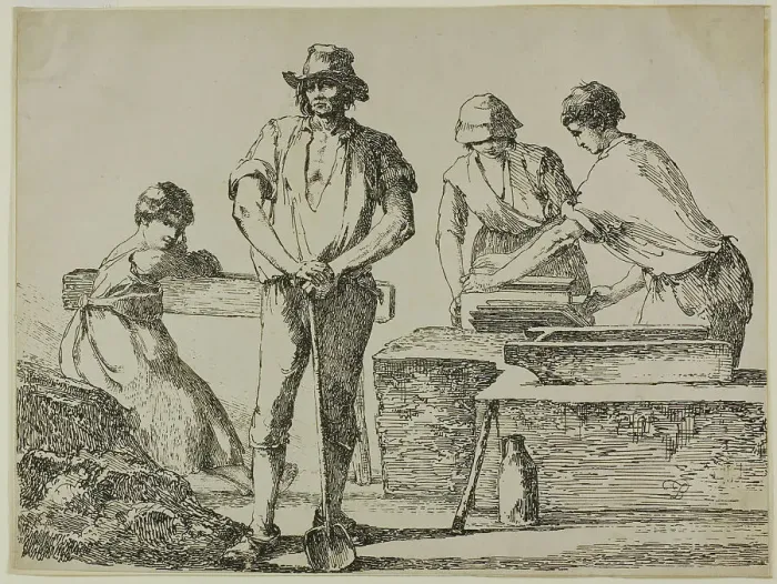 Framed Print : Tilemakers, 1803. Creator: Thomas Barker