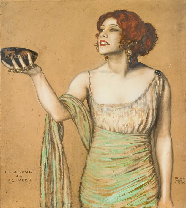 Framed Print : Tilla Durieux (1880-1971) as Circe, 1912. Creator: Stuck, Franz, Ritter von (1863-1928) Framed Print : Tilla Durieux (1880-1971) as Circe, 1912. Creator: Stuck, Franz, Ritter von (1863-1928)