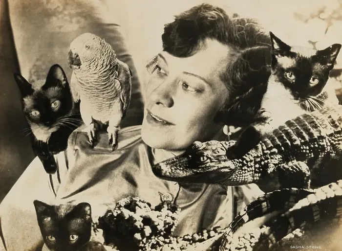 Framed Print : Tilla Durieux with exotic animals, 1920s. Creator: Stone, Sasha (1895-1940) Framed Print : Tilla Durieux with exotic animals, 1920s. Creator: Stone, Sasha (1895-1940)