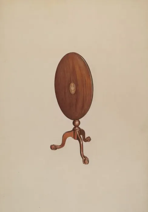 Framed Print : Tilt Top Table, c. 1937. Creator: Dorothy Handy Framed Print : Tilt Top Table, c. 1937. Creator: Dorothy Handy