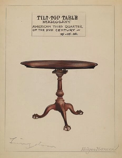 Tilt-top Table, 1935  /  1942. Creator: Holger Hansen