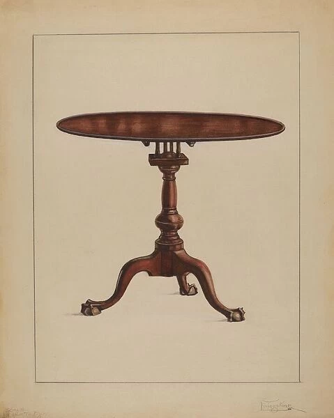 Tilt-top Table, c. 1936. Creator: Rolland Livingstone