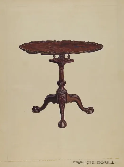 Framed Print : Tilt-top Table, c. 1936. Creator: Francis Borelli Framed Print : Tilt-top Table, c. 1936. Creator: Francis Borelli