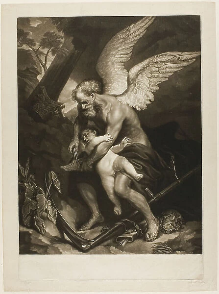 Time Clipping the Wings of Love, c. 1765. Creator: James McArdell