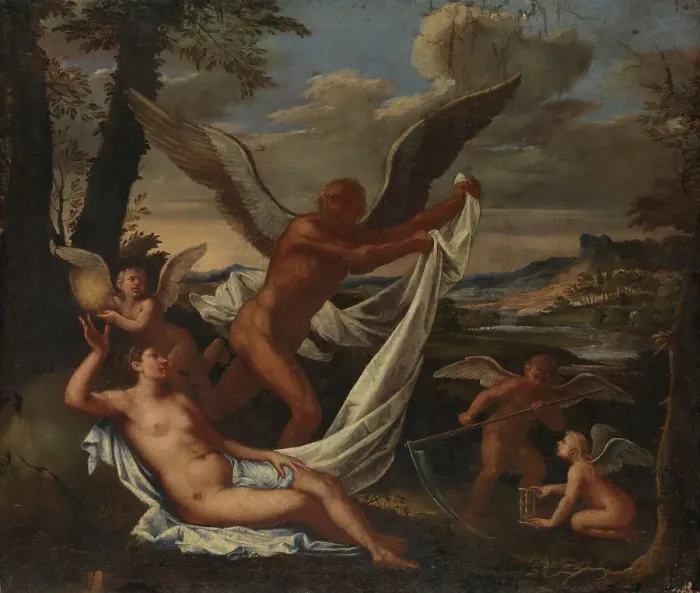 Framed Print : Time reveals the truth, copy after Nicolas Poussin, between 1600 and 1799. Creator: Unknown