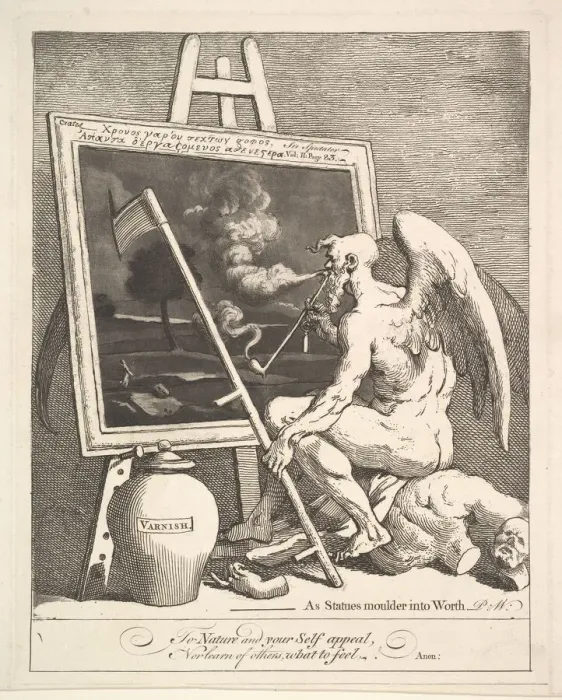 Framed Print : Time Smoking a Picture, ca. 1761. Creator: William Hogarth Framed Print : Time Smoking a Picture, ca. 1761. Creator: William Hogarth