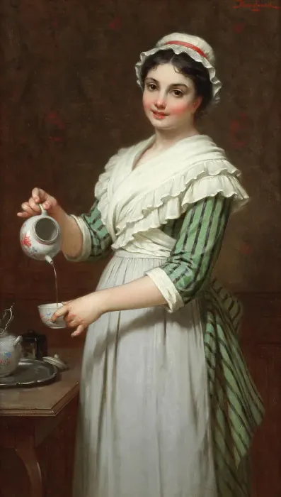 Framed Print : Time for tea. Creator: Bouchard, Pierre-Louis (1831-1889) Framed Print : Time for tea. Creator: Bouchard, Pierre-Louis (1831-1889)