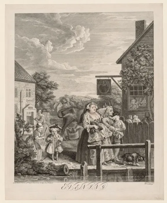Framed Print : The Four Times of Day: Evening, 1738. Creator: William Hogarth (British, 1697-1764) Framed Print : The Four Times of Day: Evening, 1738. Creator: William Hogarth (British, 1697-1764)