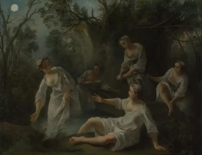 Framed Print : The Four Times of Day: Evening, c. 1740. Artist: Lancret, Nicolas (1690-1743) Framed Print : The Four Times of Day: Evening, c. 1740. Artist: Lancret, Nicolas (1690-1743)