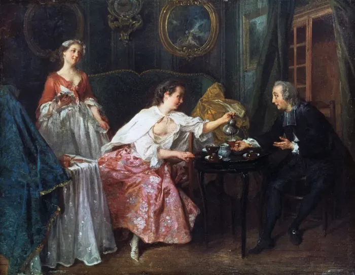 Framed Print : The Four Times of the Day: Morning, 1739. Artist: Nicolas Lancret