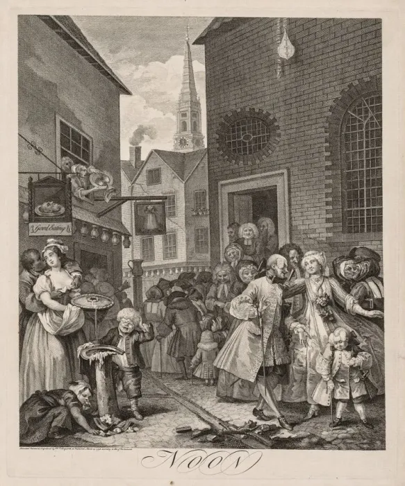 Framed Print : The Four Times of Day: Noon, 1738. Creator: William Hogarth (British, 1697-1764) Framed Print : The Four Times of Day: Noon, 1738. Creator: William Hogarth (British, 1697-1764)