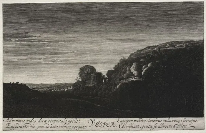Framed Print : Times of Day: Vespers. Creator: Jan van de Velde (Dutch, 1620-1662)
