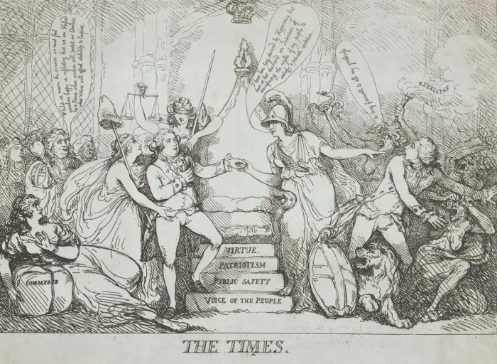 Framed Print : The Times, December 1788. December 1788. Creator: Thomas Rowlandson Framed Print : The Times, December 1788. December 1788. Creator: Thomas Rowlandson
