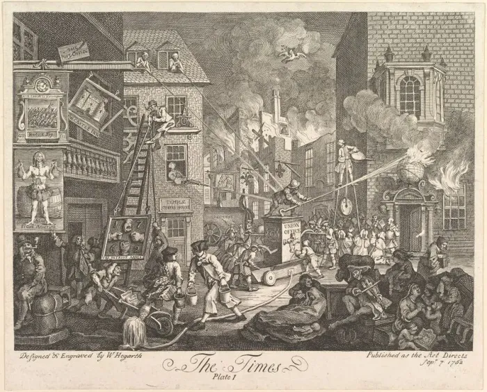 Framed Print : The Times, Plate 1, September 7, 1762. Creator: William Hogarth Framed Print : The Times, Plate 1, September 7, 1762. Creator: William Hogarth