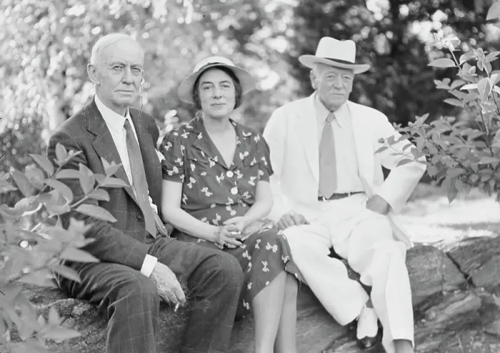 Framed Print : Timken, W.R. Mr. and Mrs. and John Hemming Fry, seated outdoors, 1938 July. Creator: Arnold Genthe Framed Print : Timken, W.R. Mr. and Mrs. and John Hemming Fry, seated outdoors, 1938 July. Creator: Arnold Genthe