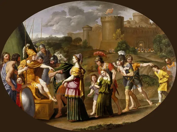 Framed Print : Timoclea before Alexander the Great, 1610s. Creator: Domenichino (1581-1641) Framed Print : Timoclea before Alexander the Great, 1610s. Creator: Domenichino (1581-1641)