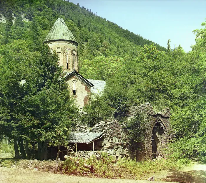 Framed Print : Timotis-Ubanskii Monastery, between 1905 and 1915. Creator: Sergey Mikhaylovich Prokudin-Gorsky Framed Print : Timotis-Ubanskii Monastery, between 1905 and 1915. Creator: Sergey Mikhaylovich Prokudin-Gorsky