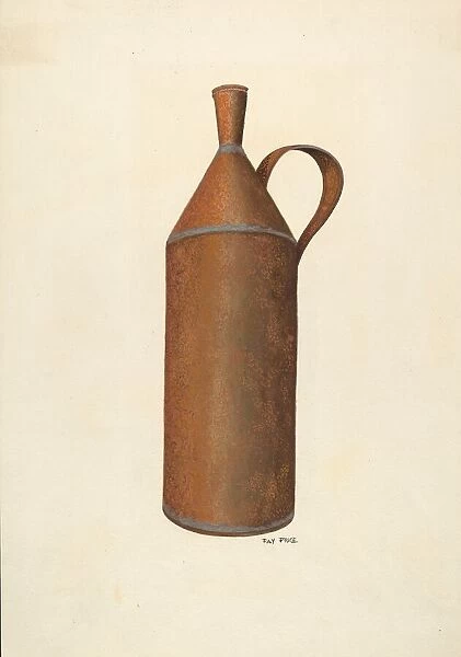 Tin Bottle, c. 1940. Creator: Ray Price