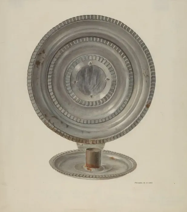 Framed Print : Tin Candle Sconce, c. 1940. Creator: Franklyn Syres Framed Print : Tin Candle Sconce, c. 1940. Creator: Franklyn Syres