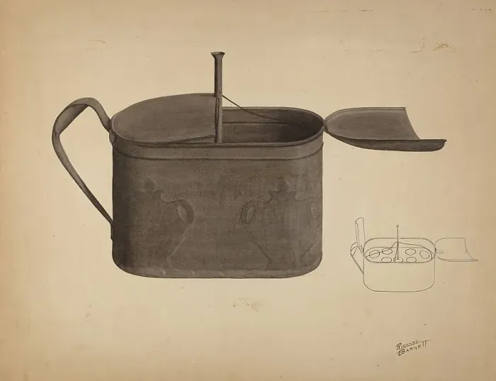 Framed Print : Tin Egg Boiler, c. 1938. Creator: Richard Barnett Framed Print : Tin Egg Boiler, c. 1938. Creator: Richard Barnett