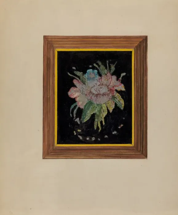 Framed Print : Tin Foil Flower (Painting), c. 1936. Creator: Florence Stevenson