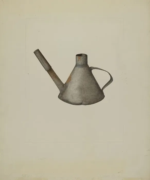 Framed Print : Tin Lamp, c. 1938. Creator: Eldon Allen Framed Print : Tin Lamp, c. 1938. Creator: Eldon Allen