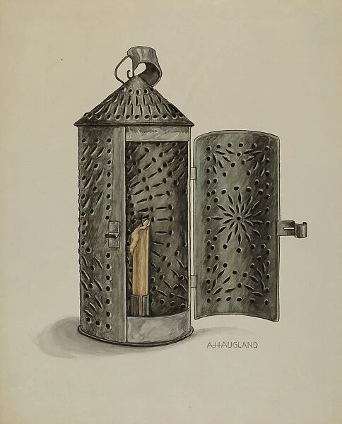 Tin Lantern, c. 1937. Creator: Augustine Haugland