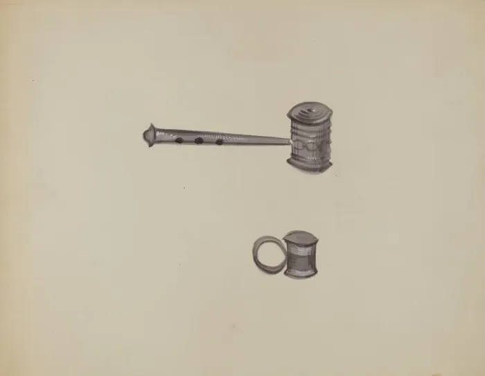 Framed Print : Two Tin Rattles, c. 1936. Creator: Raoul Du Bois Framed Print : Two Tin Rattles, c. 1936. Creator: Raoul Du Bois