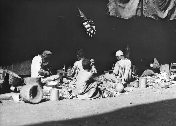 Tin workers, Cairo, Egypt, late 19th or early 20th century
