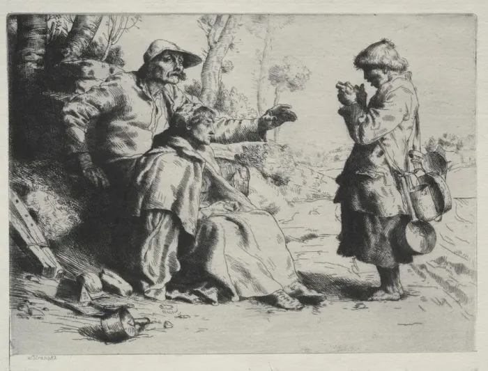 Framed Print : Tinkers, 1882. Creator: William Strang (British, 1859-1921) Framed Print : Tinkers, 1882. Creator: William Strang (British, 1859-1921)